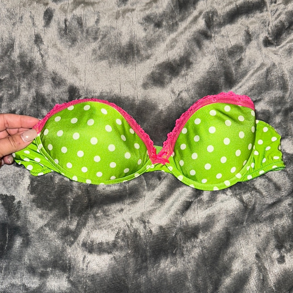 Lime Green & Hot Pink STRAPLESS bra